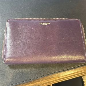 Coach leather wallet - eggplant/purple